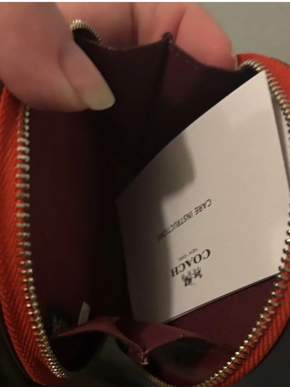 Coach Red Leather Coin Pouch with Multicolor Appliqués